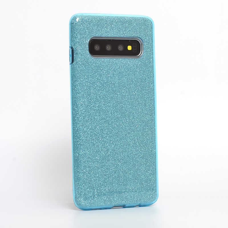 Galaxy S10 Kılıf Zore Shining Silikon Mavi