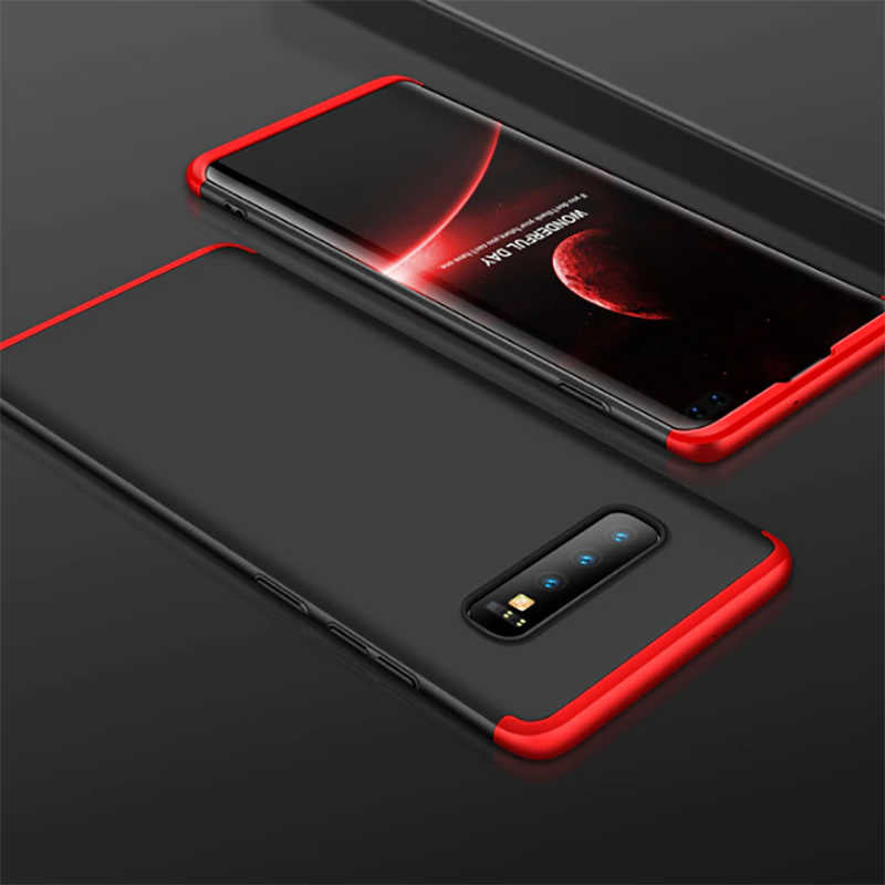 Galaxy S10 Plus Kılıf Zore Ays Kapak Siyah-Kırmızı