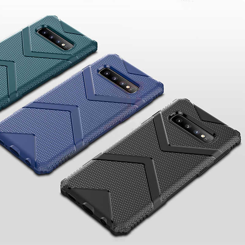 Galaxy S10 Plus Kılıf Zore Hank Silikon Lacivert