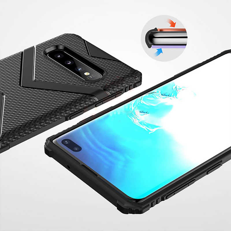 Galaxy S10 Plus Kılıf Zore Hank Silikon Lacivert