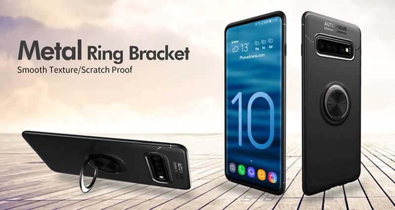 Galaxy S10 Plus Kılıf Zore Ravel Silikon Kapak Siyah-Kırmızı