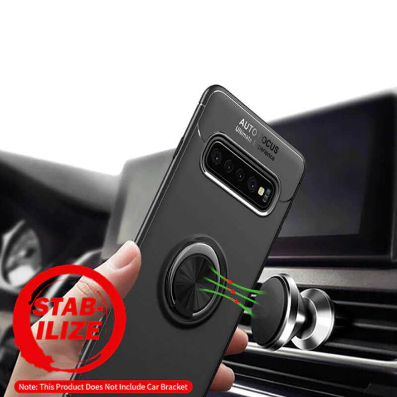 Galaxy S10 Plus Kılıf Zore Ravel Silikon Kapak Siyah-Kırmızı