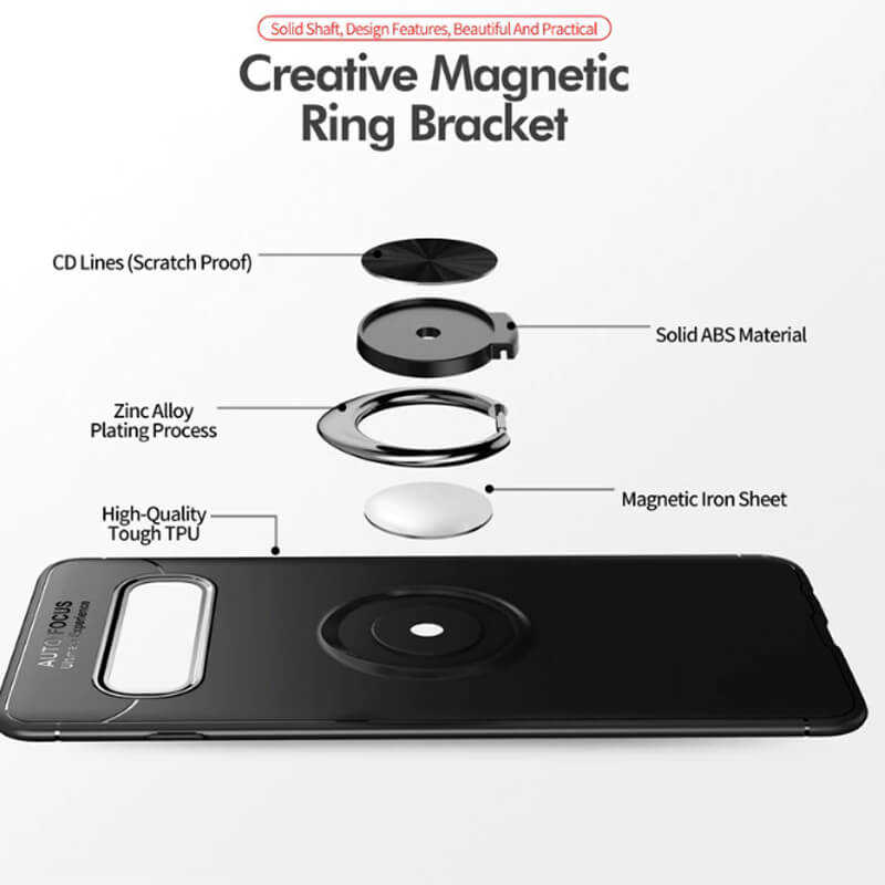 Galaxy S10 Plus Kılıf Zore Ravel Silikon Kapak Siyah-Kırmızı