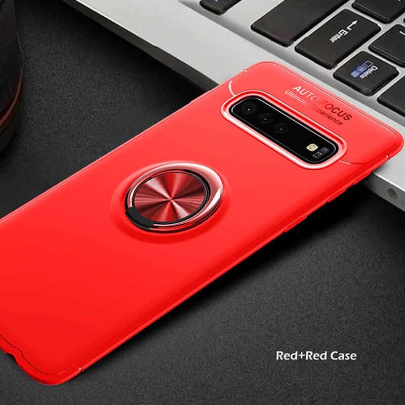 Galaxy S10 Plus Kılıf Zore Ravel Silikon Kapak Kırmızı