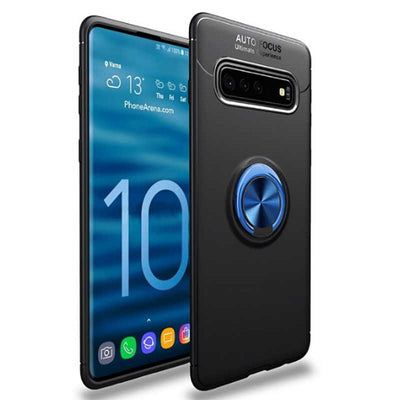 Galaxy S10 Plus Kılıf Zore Ravel Silikon Kapak Siyah-Mavi