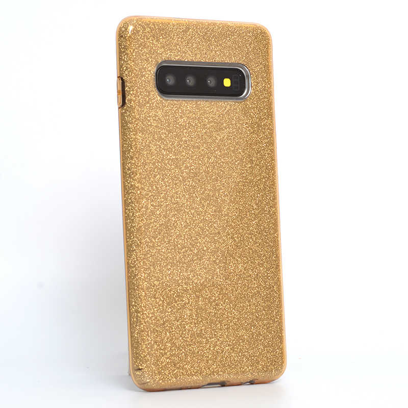 Galaxy S10 Plus Kılıf Zore Shining Silikon Gold