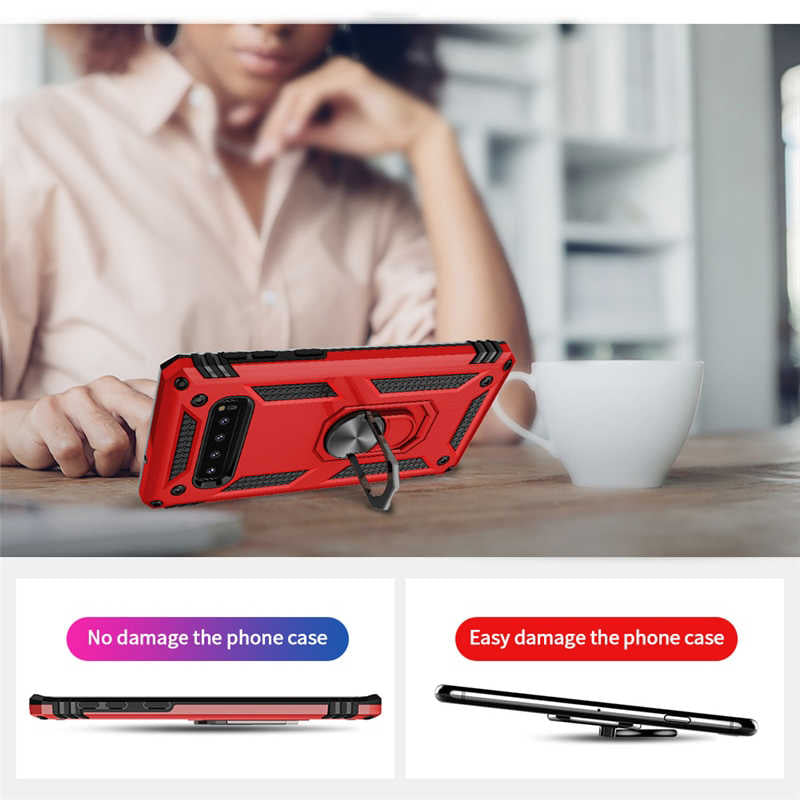 Galaxy S10 Plus Kılıf Zore Vega Kapak Kırmızı