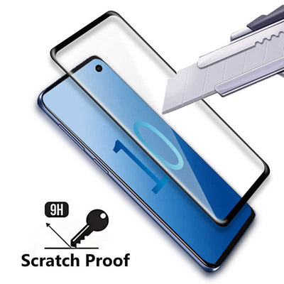 Galaxy S10E Zore Kenarları Kırılmaya Dayanıklı Cam Ekran Koruyucu Siyah