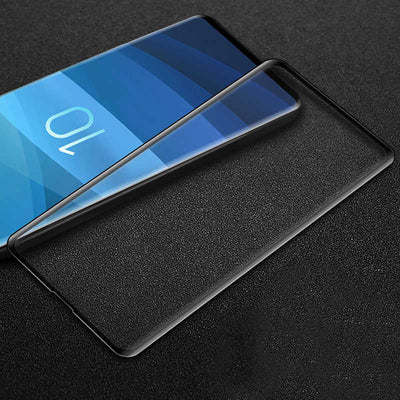 Galaxy S10E Zore Kenarları Kırılmaya Dayanıklı Cam Ekran Koruyucu Siyah
