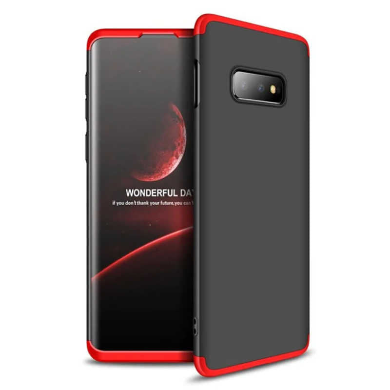 Galaxy S10E Kılıf Zore Ays Kapak Siyah-Kırmızı