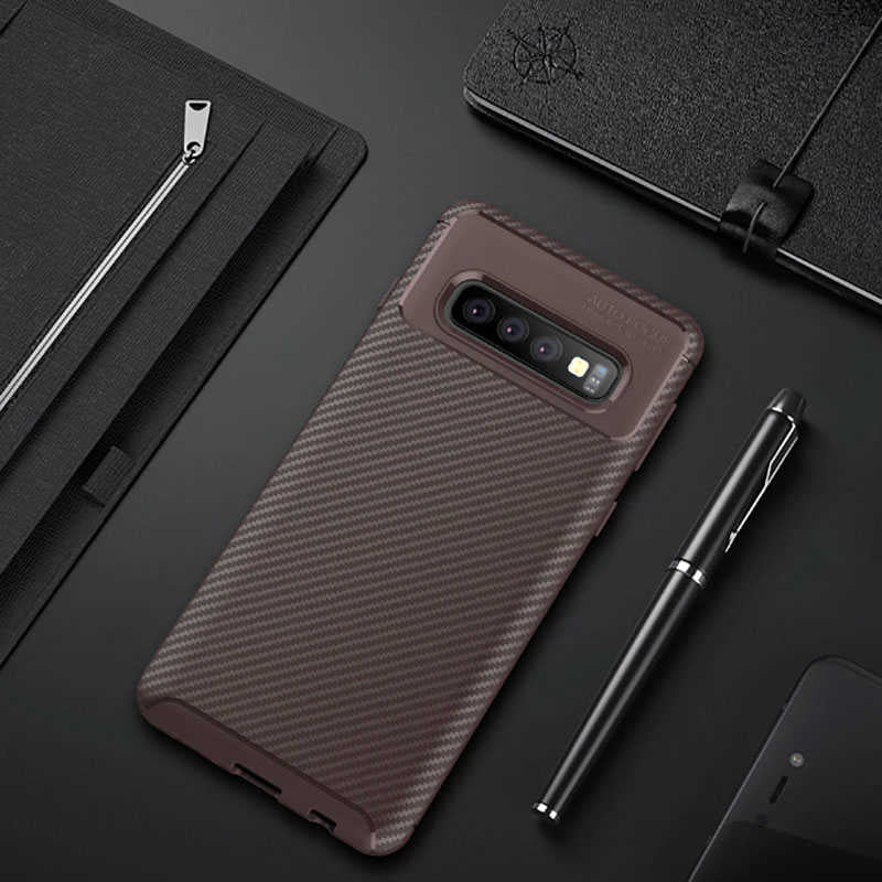 Galaxy S10E Kılıf Zore Negro Silikon Kapak Kahverengi