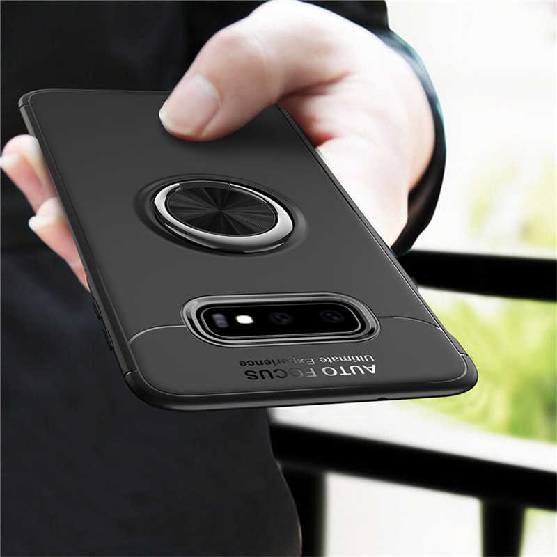 Galaxy S10E Kılıf Zore Ravel Silikon Kapak Siyah-Mavi