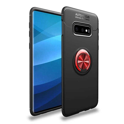 Galaxy S10E Kılıf Zore Ravel Silikon Kapak Siyah-Kırmızı