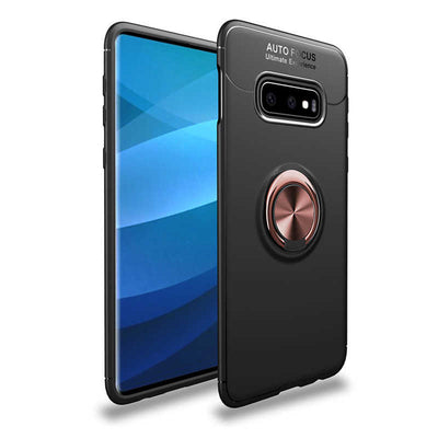 Galaxy S10E Kılıf Zore Ravel Silikon Kapak Siyah-Rose Gold