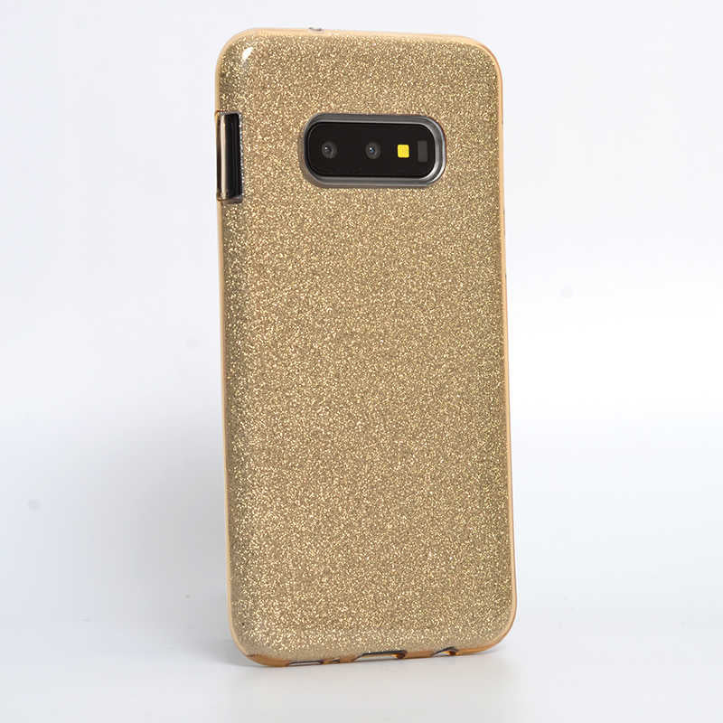 Galaxy S10E Kılıf Zore Shining Silikon Gold