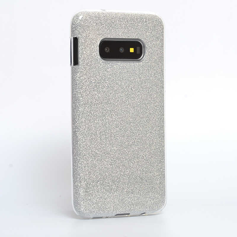 Galaxy S10E Kılıf Zore Shining Silikon Gümüş