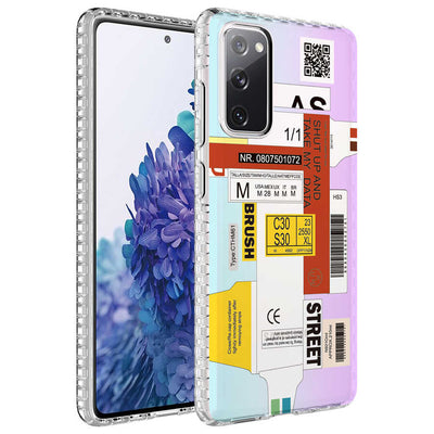 Galaxy S20 FE Kılıf Airbag Kenarlı Renkli Desenli Silikon Zore Elegans Kapak NO2