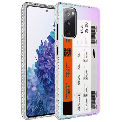 Galaxy S20 FE Kılıf Airbag Kenarlı Renkli Desenli Silikon Zore Elegans Kapak NO1