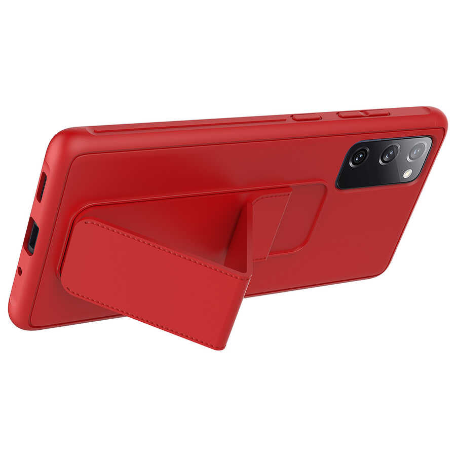 Galaxy S20 FE Kılıf Zore Qstand Kapak Gri