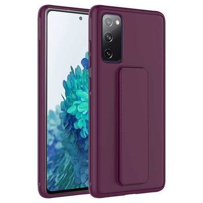 Galaxy S20 FE Kılıf Zore Qstand Kapak Mürdüm