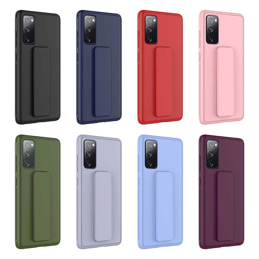 Galaxy S20 FE Kılıf Zore Qstand Kapak Gri