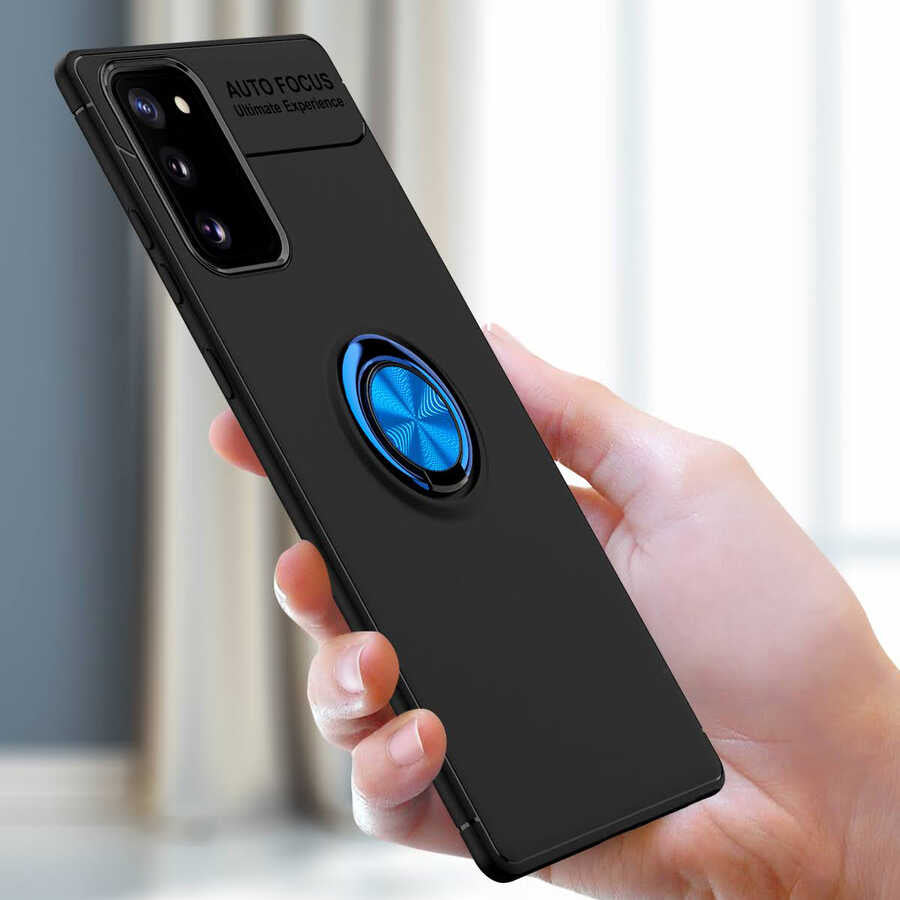 Galaxy S20 FE Kılıf Zore Ravel Silikon Kapak Siyah-Mavi