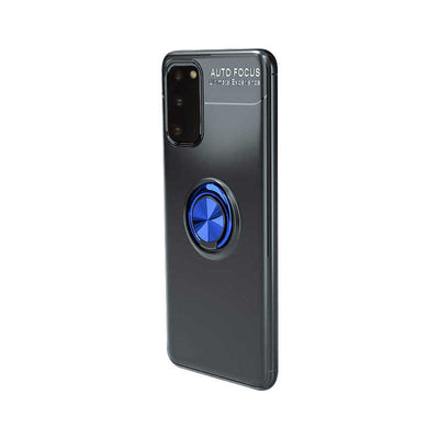 Galaxy S20 Kılıf Zore Ravel Silikon Kapak Siyah-Mavi