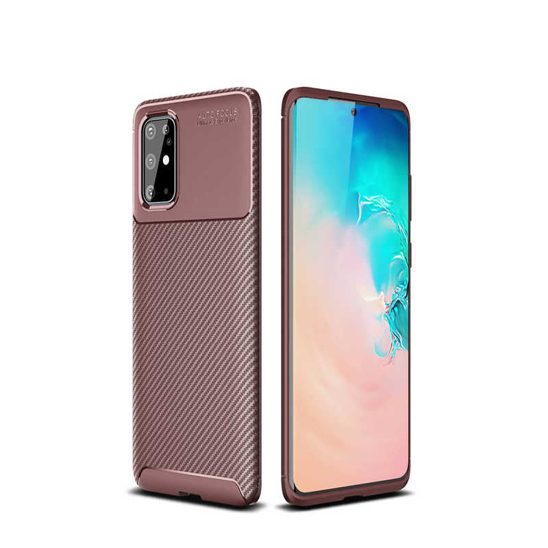 Galaxy S20 Plus Kılıf Zore Negro Silikon Kapak Kahverengi