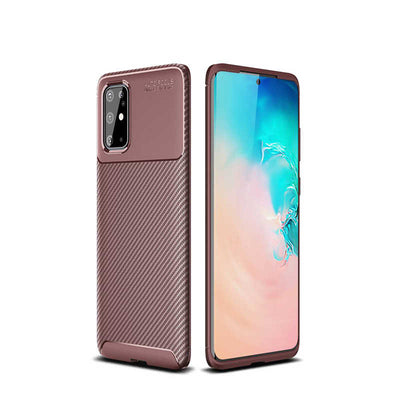 Galaxy S20 Plus Kılıf Zore Negro Silikon Kapak Kahverengi