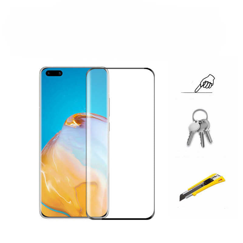 Huawei P40 Pro Zore Süper Pet Ekran Koruyucu Jelatin Siyah