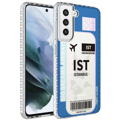 Galaxy S21 FE Kılıf Airbag Kenarlı Renkli Desenli Silikon Zore Elegans Kapak NO1