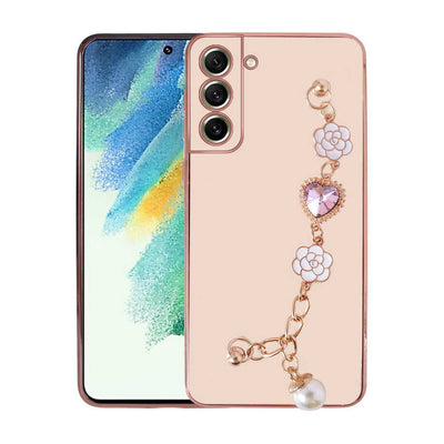 Galaxy S21 FE Kılıf El Tutamaçlı Kamera Korumalı Zore Taka Silikon Kapak Pembe