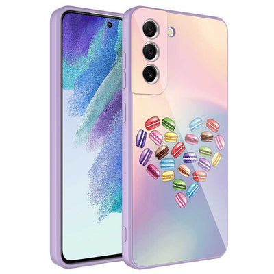 Galaxy S21 FE Kılıf Kamera Korumalı Desenli Sert Silikon Zore Epoksi Kapak NO1