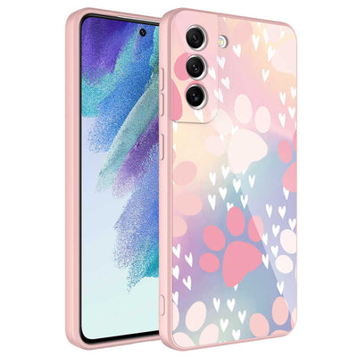 Galaxy S21 FE Kılıf Kamera Korumalı Desenli Sert Silikon Zore Epoksi Kapak NO4