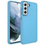 Galaxy S21 FE Kılıf Metal Çerçeve ve Buton Tasarımlı Silikon Zore Luna Kapak Koyu Yeşil