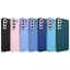 Galaxy S21 FE Kılıf Metal Çerçeve ve Buton Tasarımlı Silikon Zore Luna Kapak Lavendery Gray