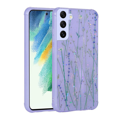 Galaxy S21 FE Kılıf Simli Desenli Kamera Korumalı Parlak Zore Popy Kapak Dallar