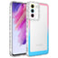 Galaxy S21 FE Kılıf Simli ve Renk Geçiş Tasarımlı Lens Korumalı Zore Park Kapak Pembe-Mavi