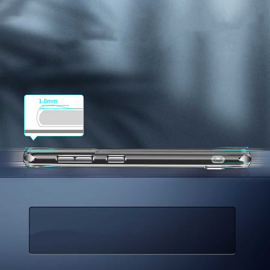 Galaxy S21 FE Kılıf Standlı Şeffaf Silikon Zore L-Stand Kapak Renksiz