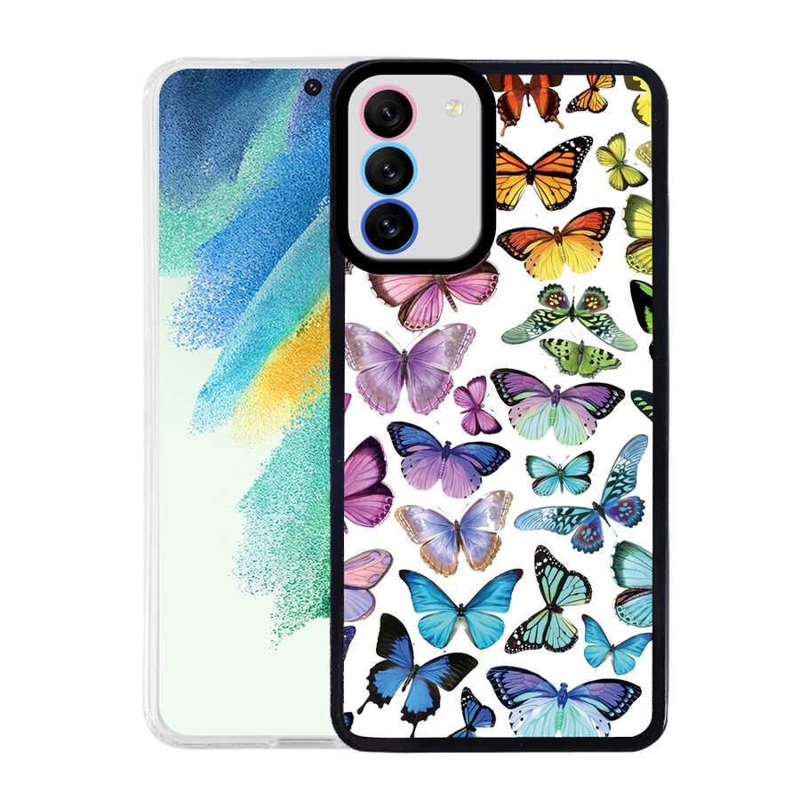 Galaxy S21 FE Kılıf Zore M-Fit Desenli Kapak Butterfly No3