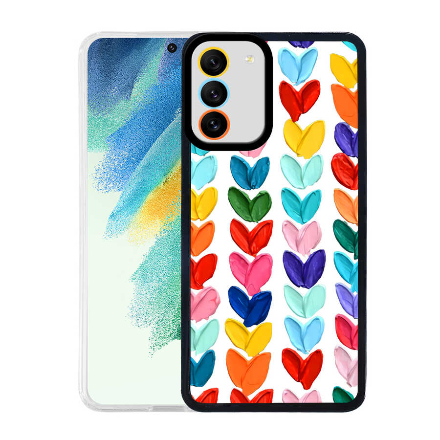 Galaxy S21 FE Kılıf Zore M-Fit Desenli Kapak Heart No6