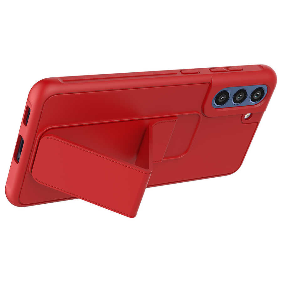 Galaxy S21 FE Kılıf Zore Qstand Kapak Siyah