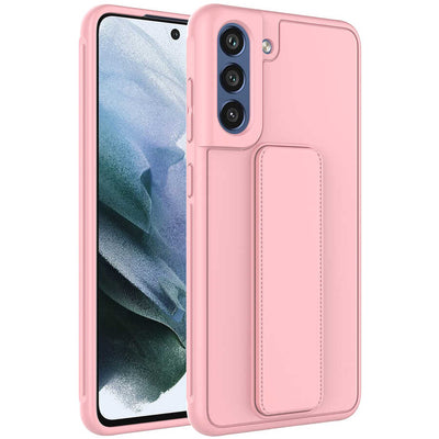 Galaxy S21 FE Kılıf Zore Qstand Kapak Pembe
