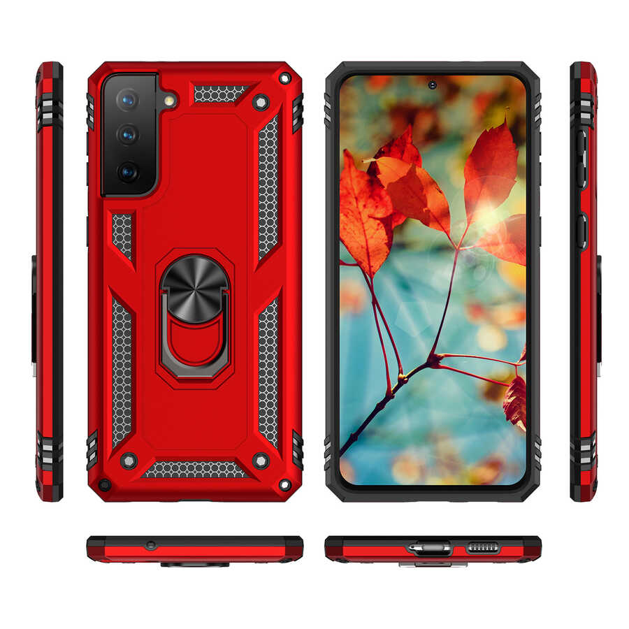 Galaxy S21 FE Kılıf Zore Vega Kapak Kırmızı