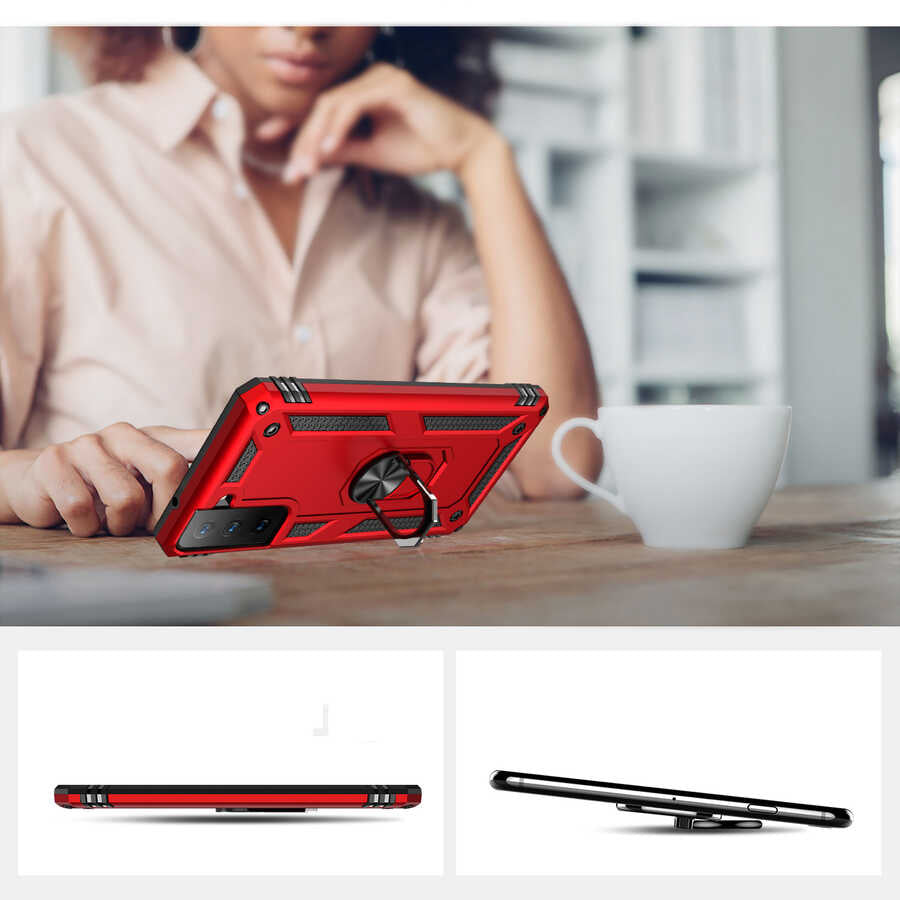 Galaxy S21 FE Kılıf Zore Vega Kapak Gri