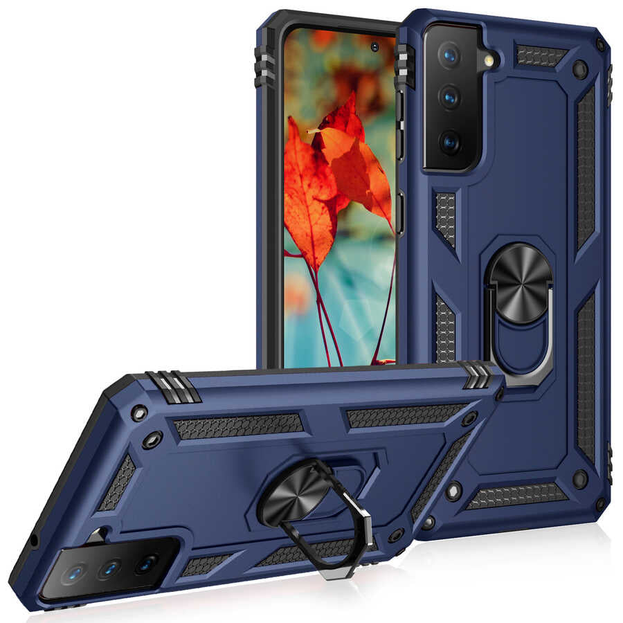 Galaxy S21 FE Kılıf Zore Vega Kapak Mavi