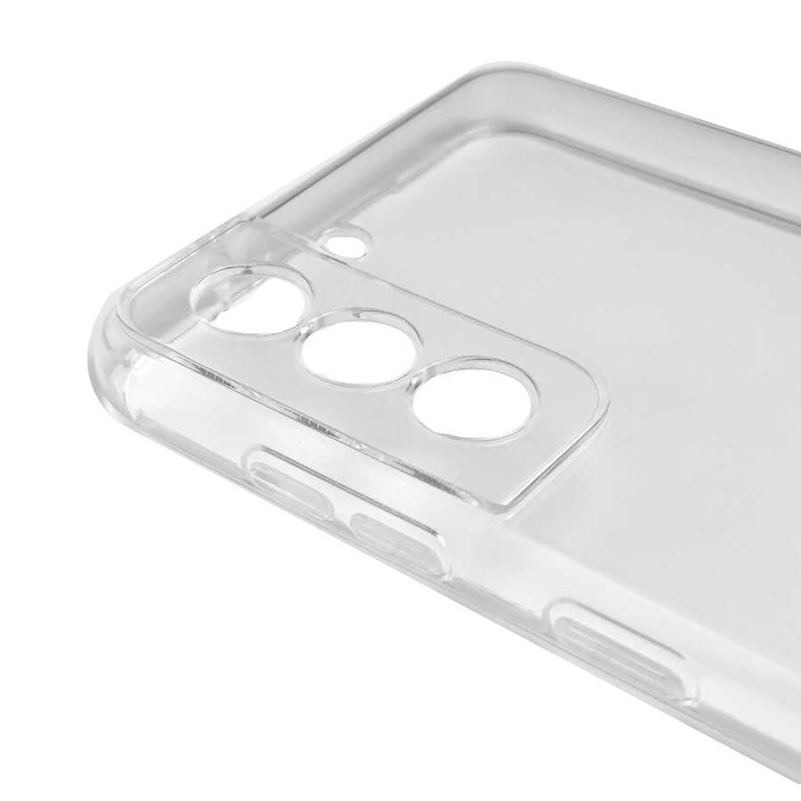 Galaxy S21 Kılıf Zore Kamera Korumalı Süper Silikon Kapak Renksiz