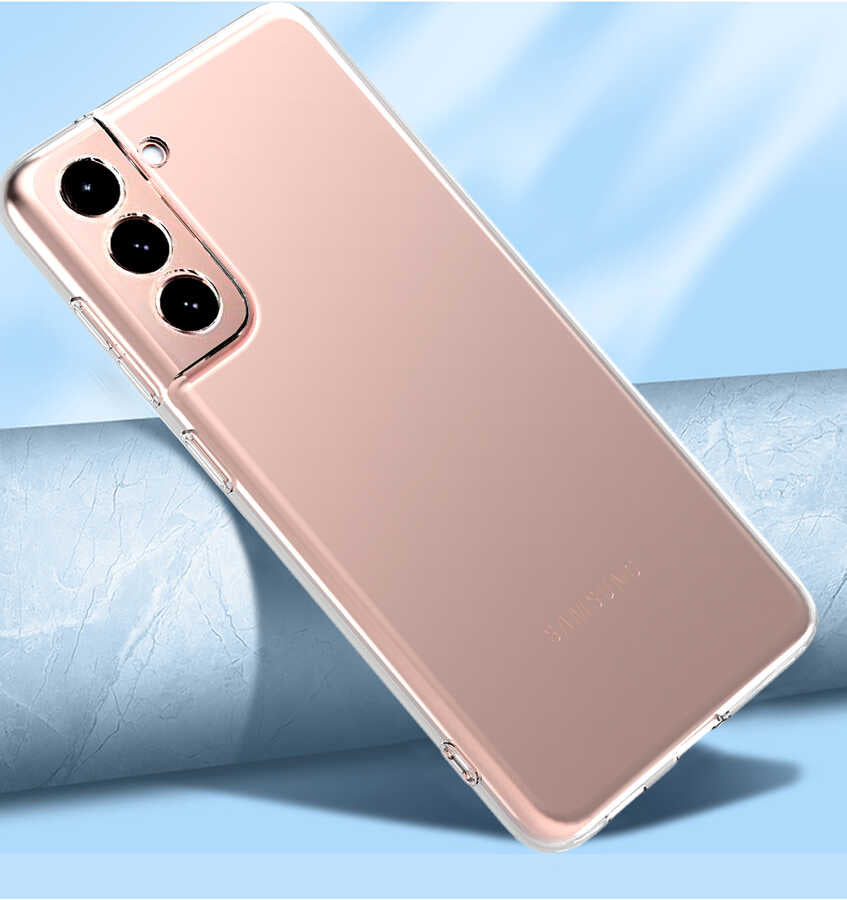 Galaxy S21 Kılıf Zore Kamera Korumalı Süper Silikon Kapak Renksiz