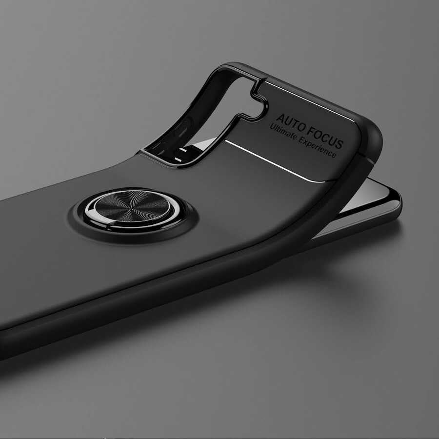 Galaxy S21 Kılıf Zore Ravel Silikon Kapak Siyah-Rose Gold