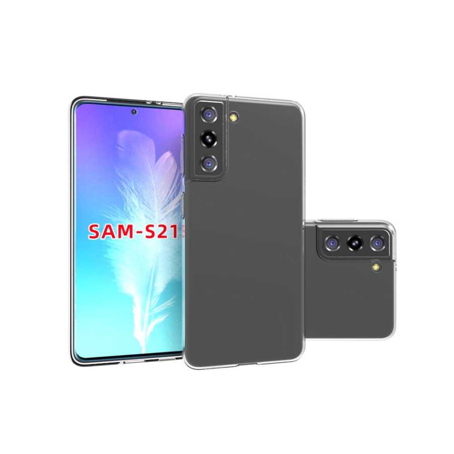 Galaxy S21 Kılıf Zore Süper Silikon Kapak Renksiz